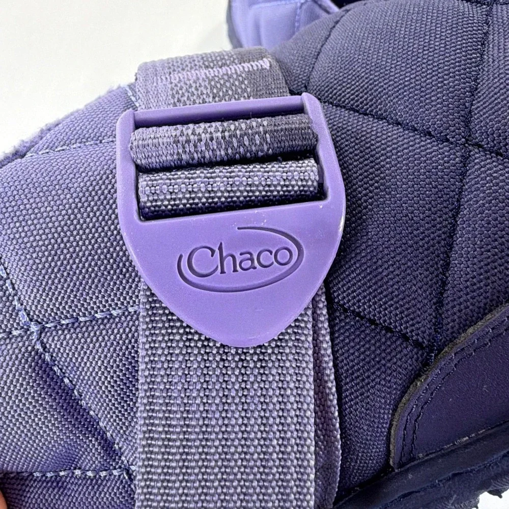 Chaco Ramble Puff Boots Womens 9 Purple Quilted Fleece Lined Outdoor Cozy Shoes